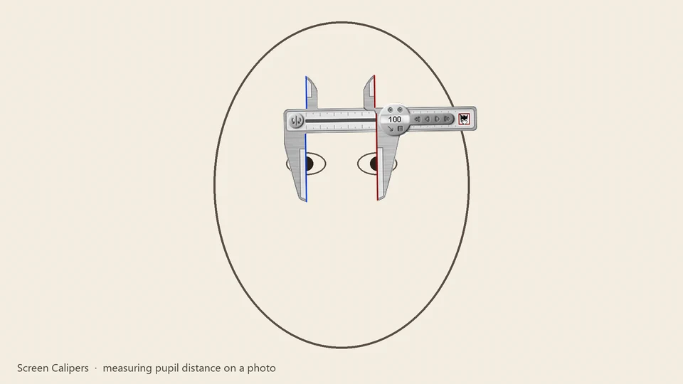 Screen Calipers for Pupil Distance From a Photo